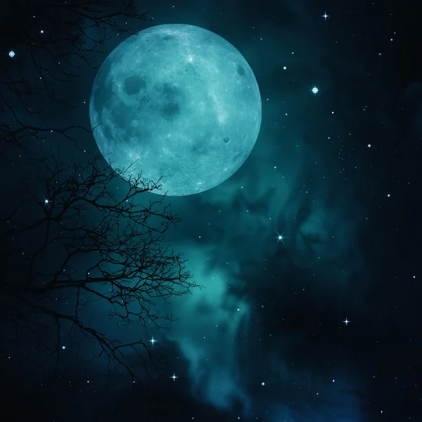 Полная Луна на небе, абстрактные природные предпосылки — стоковое фото
