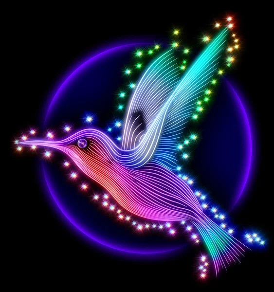 3d render of colibri bird - hummingbird with stars — стоковое фото