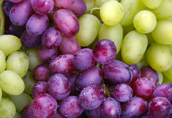 Зеленый и розовый виноград фон — стоковое фото