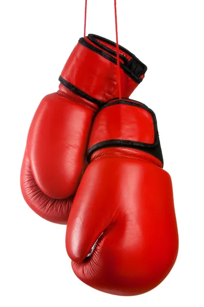 Пара красных кожаные перчатки боксерские — стоковое фото