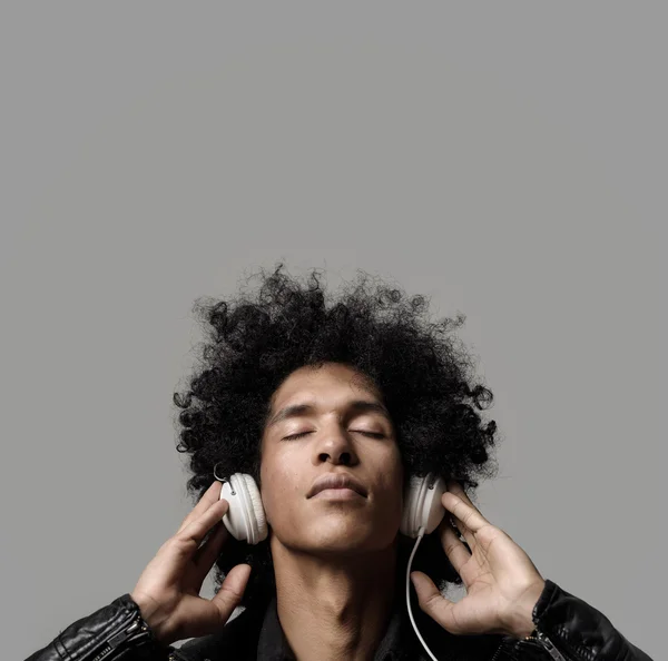 Listening to music — стоковое фото