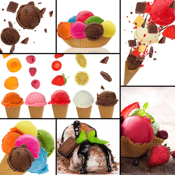 Свежие фрукты мороженое коллекция Лицензионные Стоковые Фото