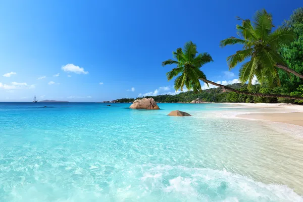 Пляж Ансе Лацио на острове Праслин, Сейшельские острова — стоковое фото