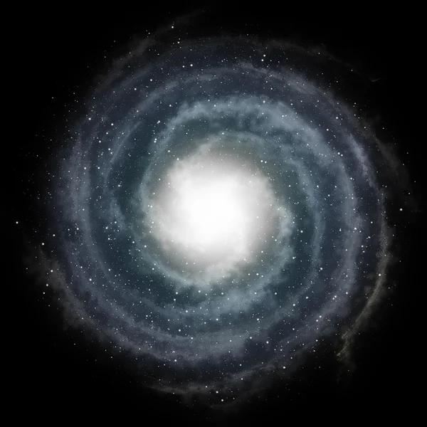 Синий спиральная галактика против Черное пространство и звезды — стоковое фото