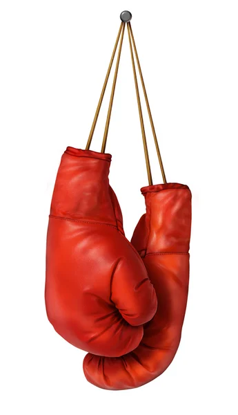 Вывешивание боксерских перчаток — стоковое фото