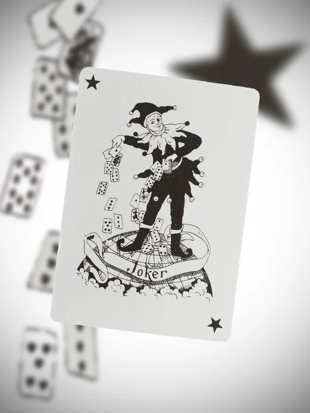 Джокер игральных карт, черный — стоковое фото