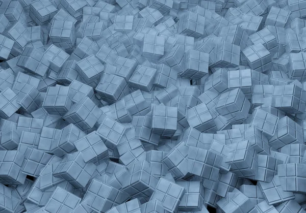 Абстрактные 3d кубов фона синим тонированное — стоковое фото