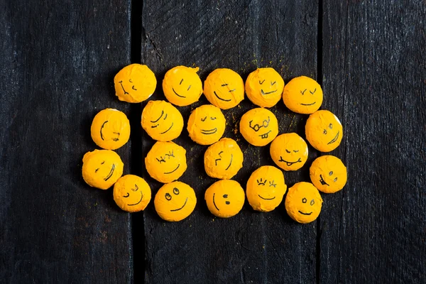 Набор желтый улыбка Стоковое Фото