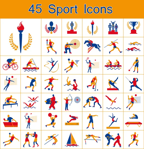 45 Спорт иконки Лицензионные Стоковые Векторы