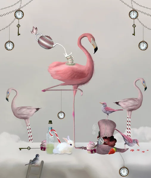 Фламинго чаепития banquet — стоковое фото