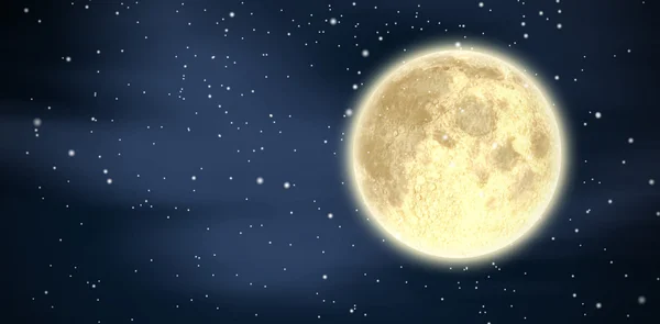 Полная Луна против голубого неба — стоковое фото