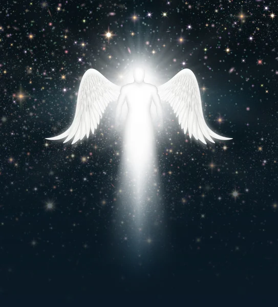 Ангел в ночном небе — стоковое фото