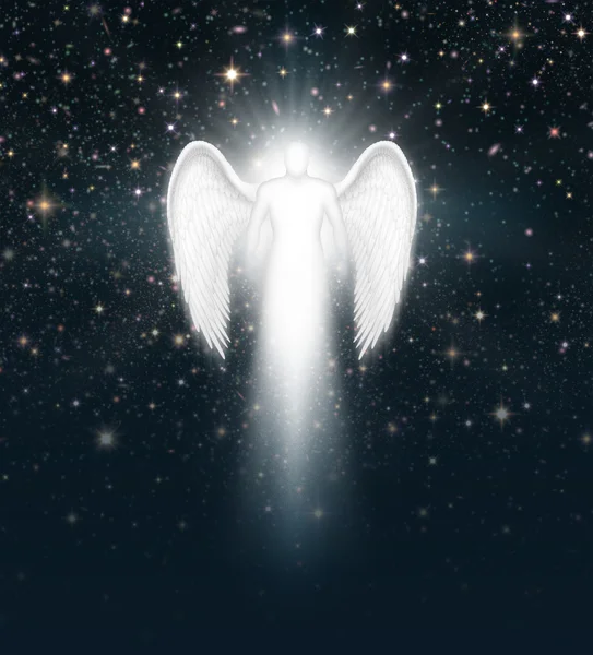 Ангел в ночном небе — стоковое фото