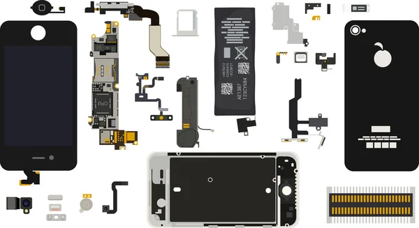 IPhone 4s компоненты — стоковый вектор
