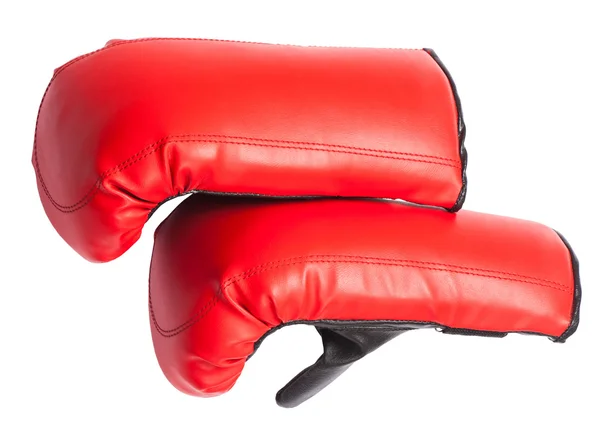 Пара красных кожаные перчатки боксерские — стоковое фото