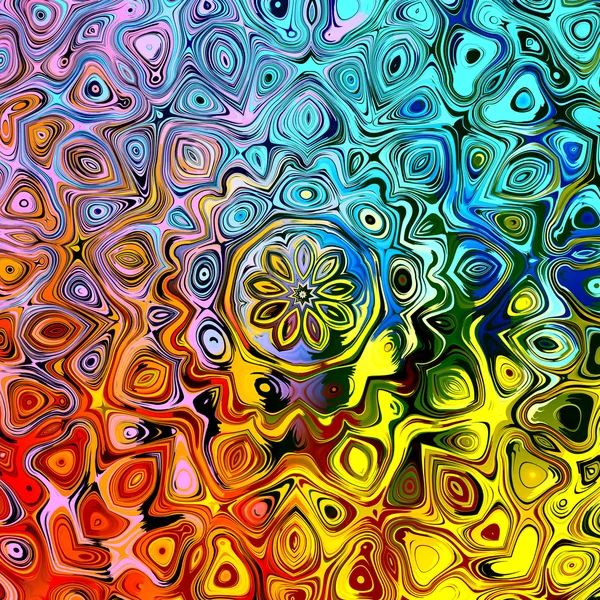 Абстрактный фон с красочными Creative стилизованные фигуры - Мандала орнамента - цвета и узоры искусства - Специальный уникальный геометрический рисунок для произведения искусства дизайн - красный синий зеленый желтый оранжевый фиолетовый Стоковое Фото
