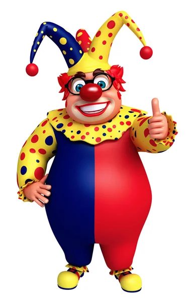 Счастливый клоун с thums до позы — стоковое фото