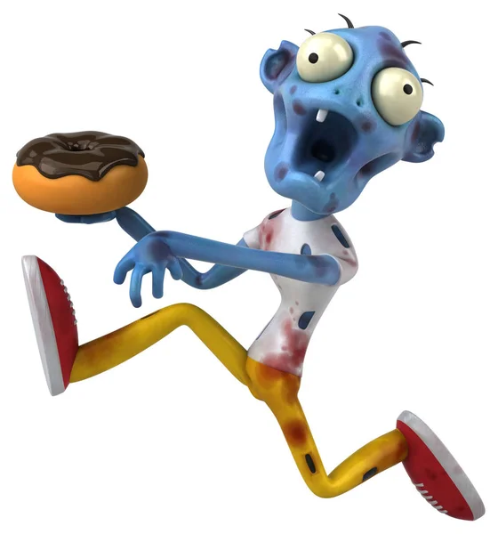 Funny Cartoon Character Donut Illustration — стоковое фото