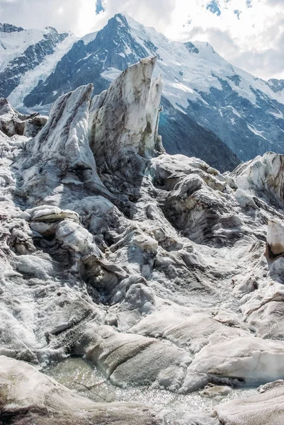 Удивительный Вид Пейзаж Горы Снегом Российская Федерация Кавказ Июль 2012 — стоковое фото