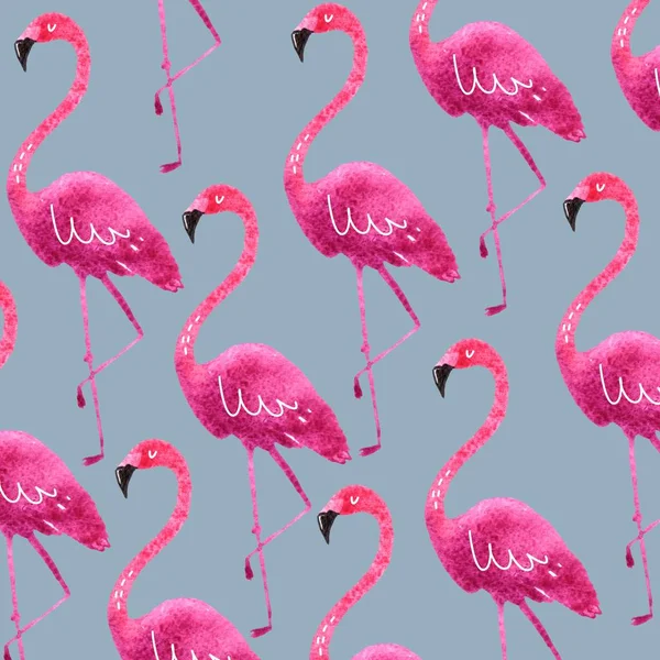 Розовый Фламинго акварель печати — стоковое фото