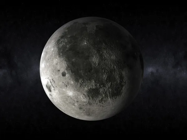 3D Луна в пространстве — стоковое фото