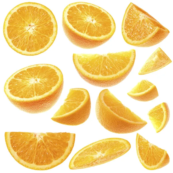 Коллекция апельсиновые дольки — стоковое фото