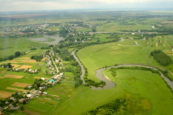 Украинское село - вид сверху — стоковое фото