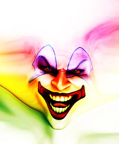 Зло кожи лица клоун — стоковое фото