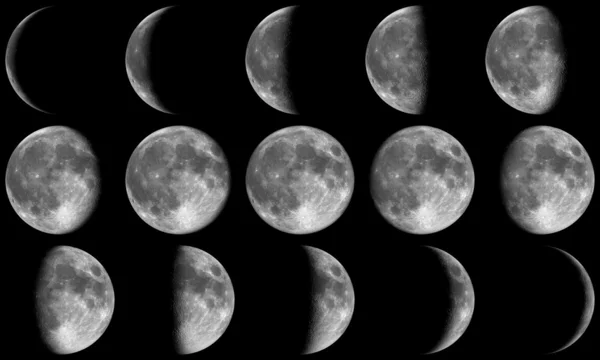 Полная Луна этапы - серый — стоковое фото