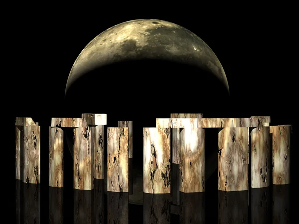 3D Стоунхендж под лунным светом — стоковое фото