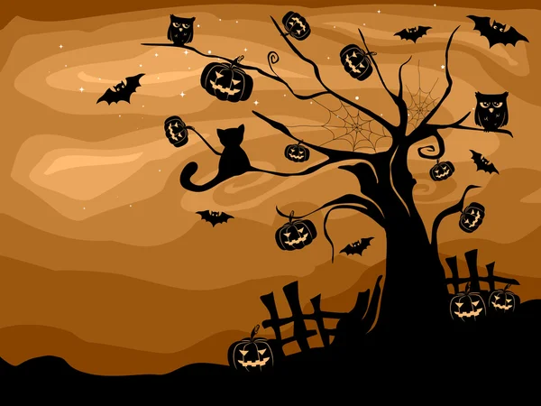 Дерево Хэллоуина — стоковое фото