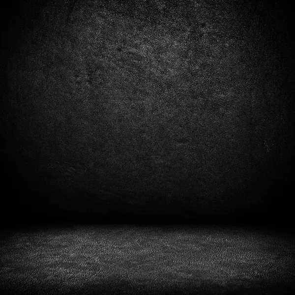 Черная кожа темная стена и черный пол интерьер — стоковое фото