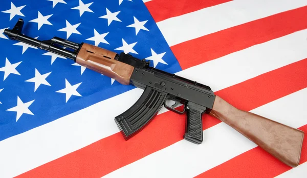 Флаг Соединенных Штатов с оружием Стоковая Картинка