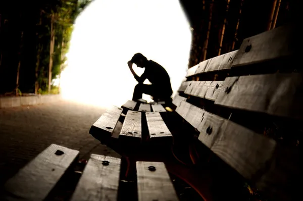 Депрессия, подростковой депрессии, туннель, молодые — стоковое фото